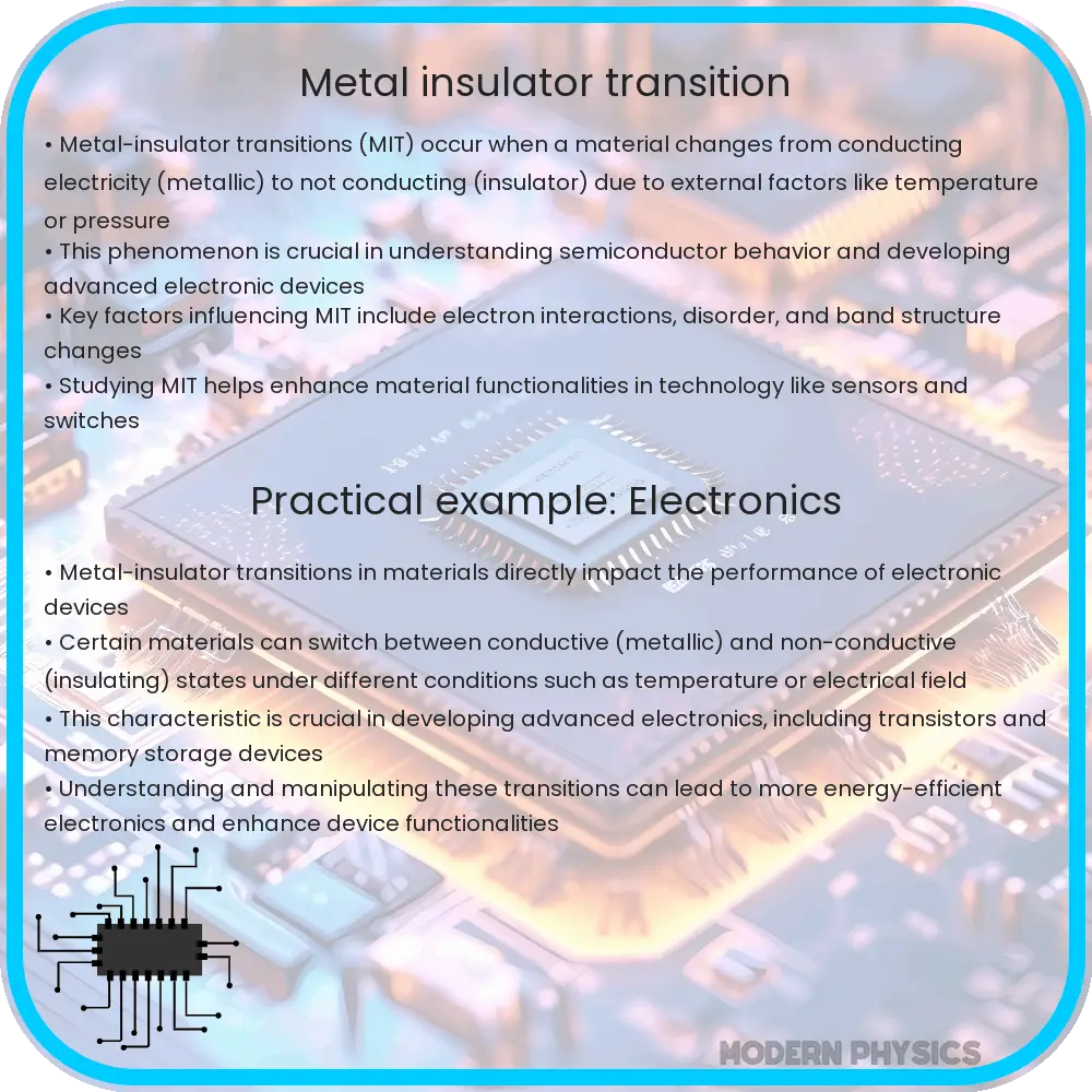 Metal-Insulator Transition | Mechanisms, Theory & Applications