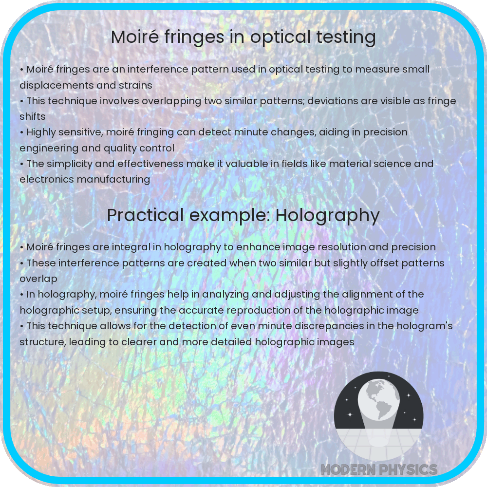 Moiré fringes in optical testing