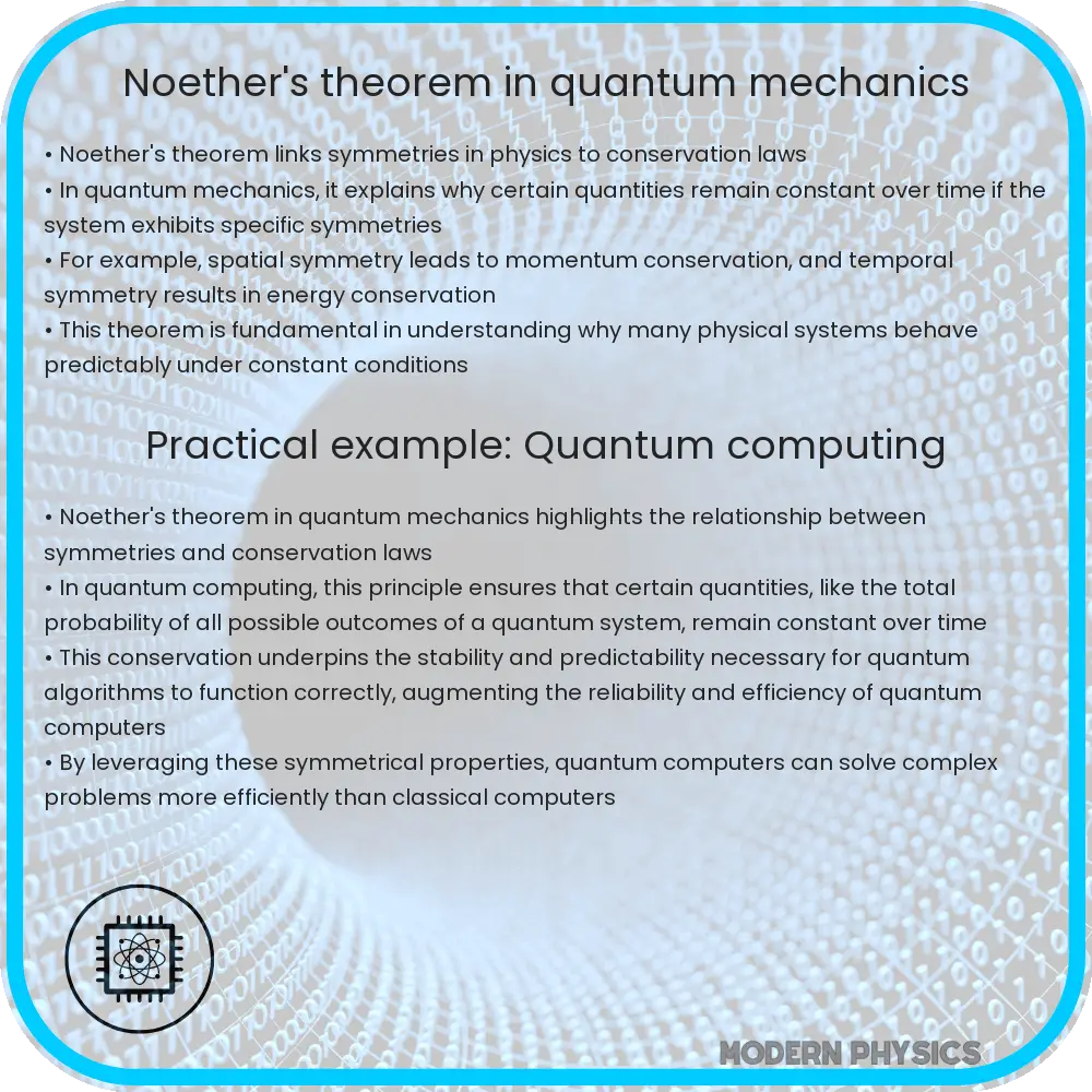 Noether's theorem in quantum mechanics