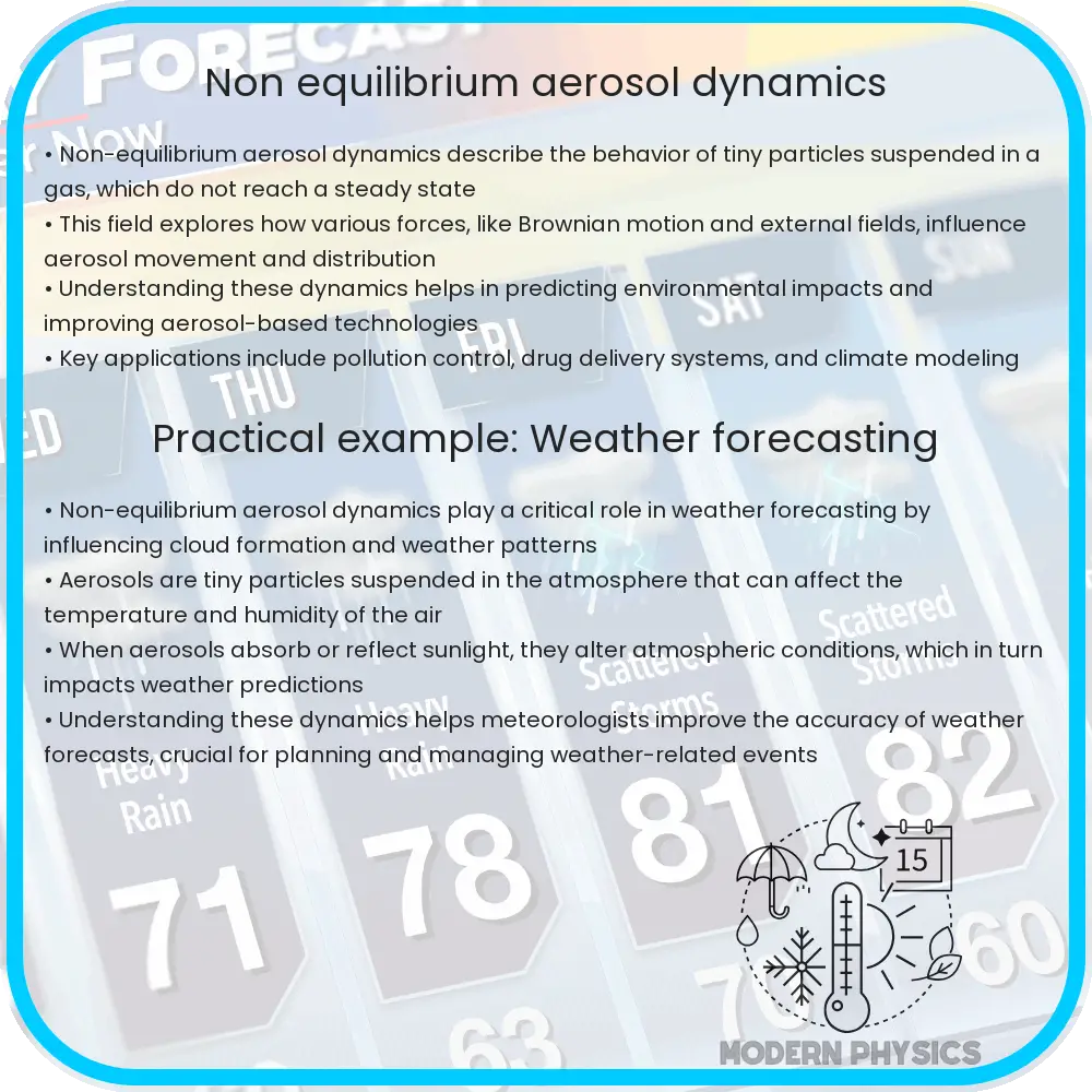 Non-equilibrium aerosol dynamics
