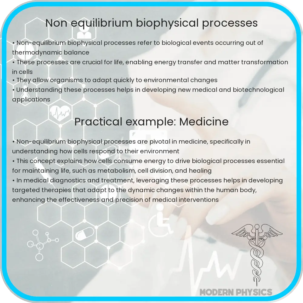 Non-equilibrium biophysical processes