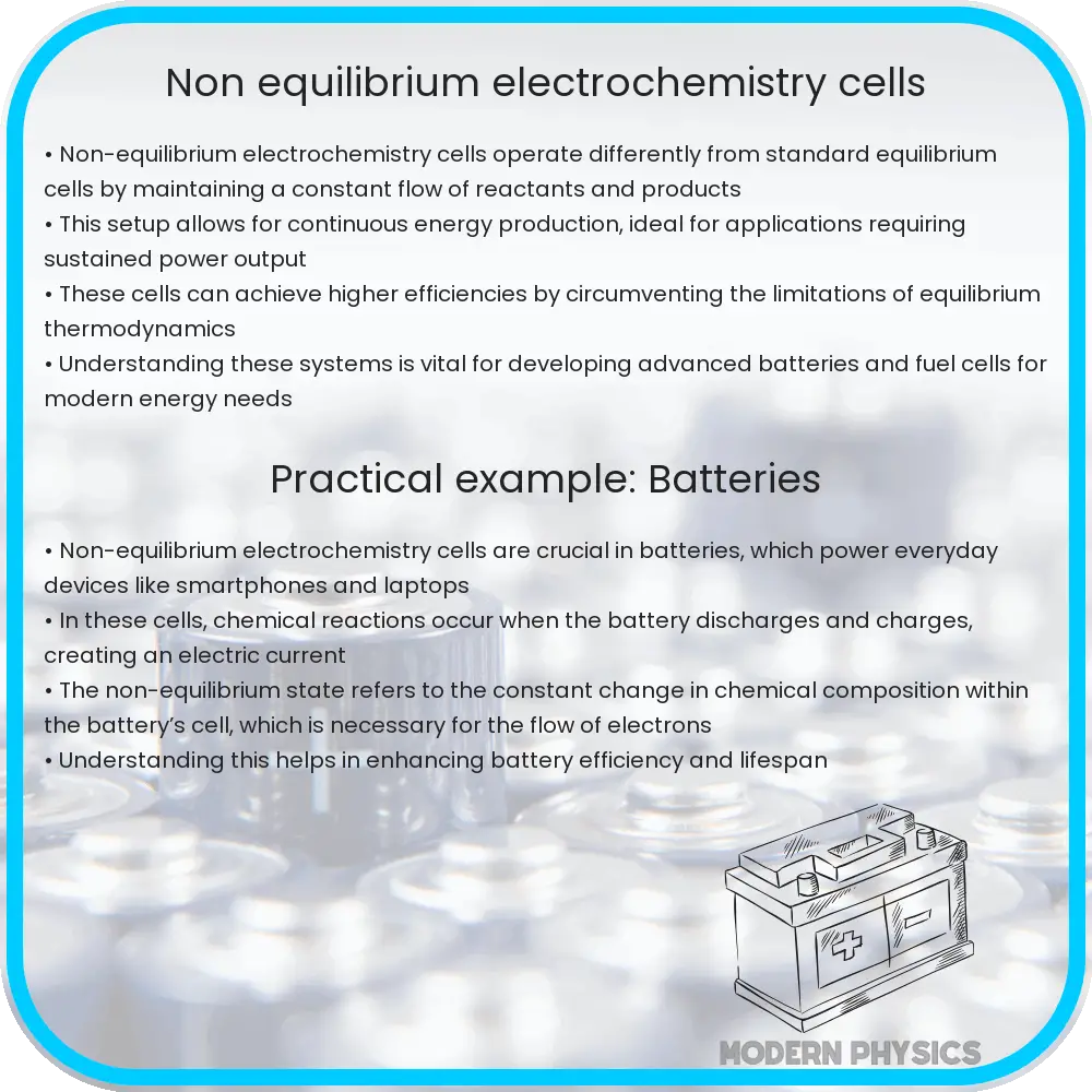 Non-equilibrium electrochemistry cells