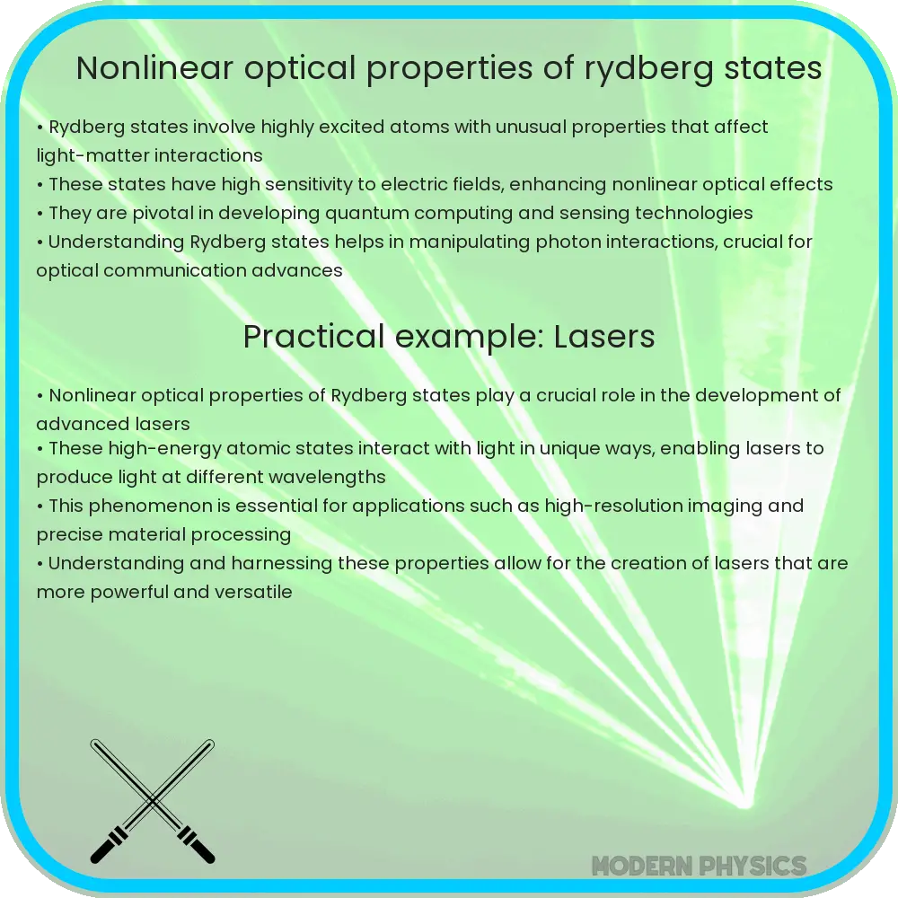 Nonlinear optical properties of Rydberg states
