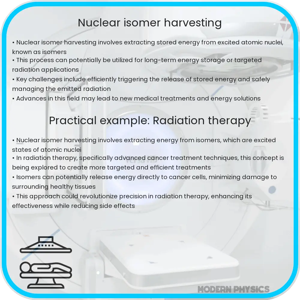 Nuclear isomer harvesting