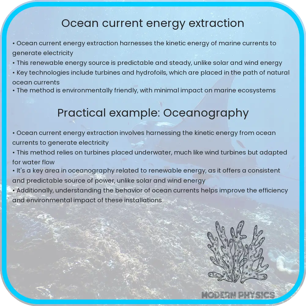 Ocean current energy extraction
