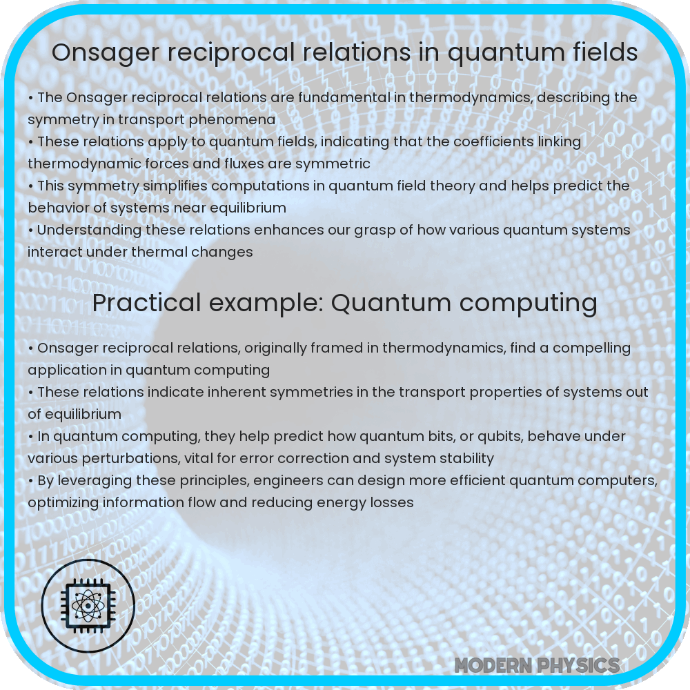Onsager reciprocal relations in quantum fields