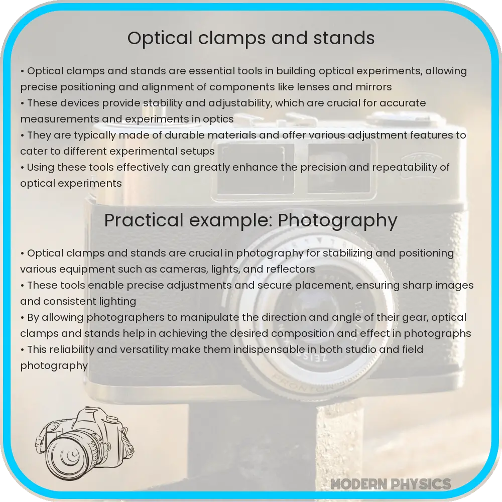 Optical clamps and stands
