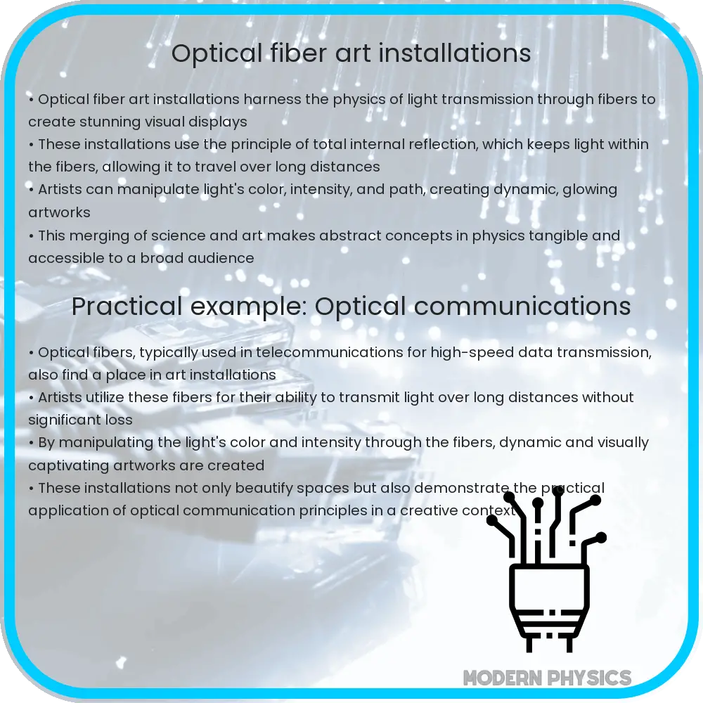 Optical fiber art installations