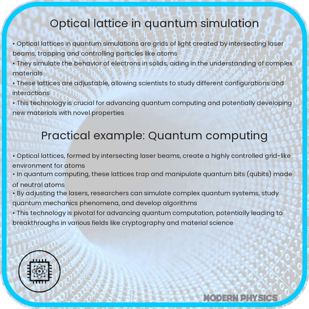 Optical lattice in quantum simulation