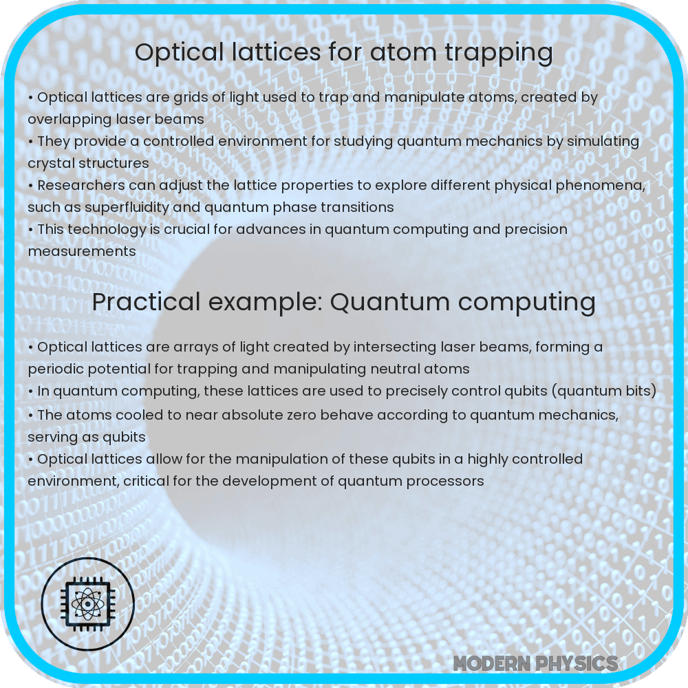 Optical lattices for atom trapping