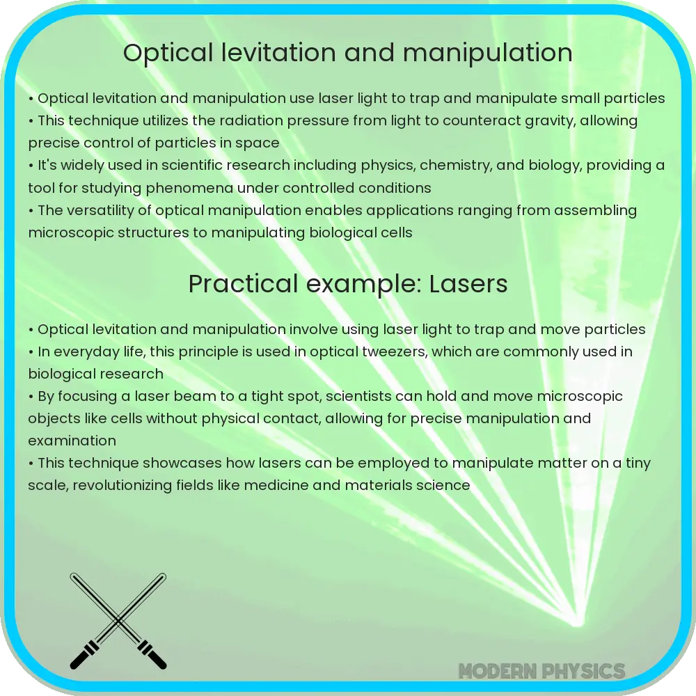 Optical levitation and manipulation