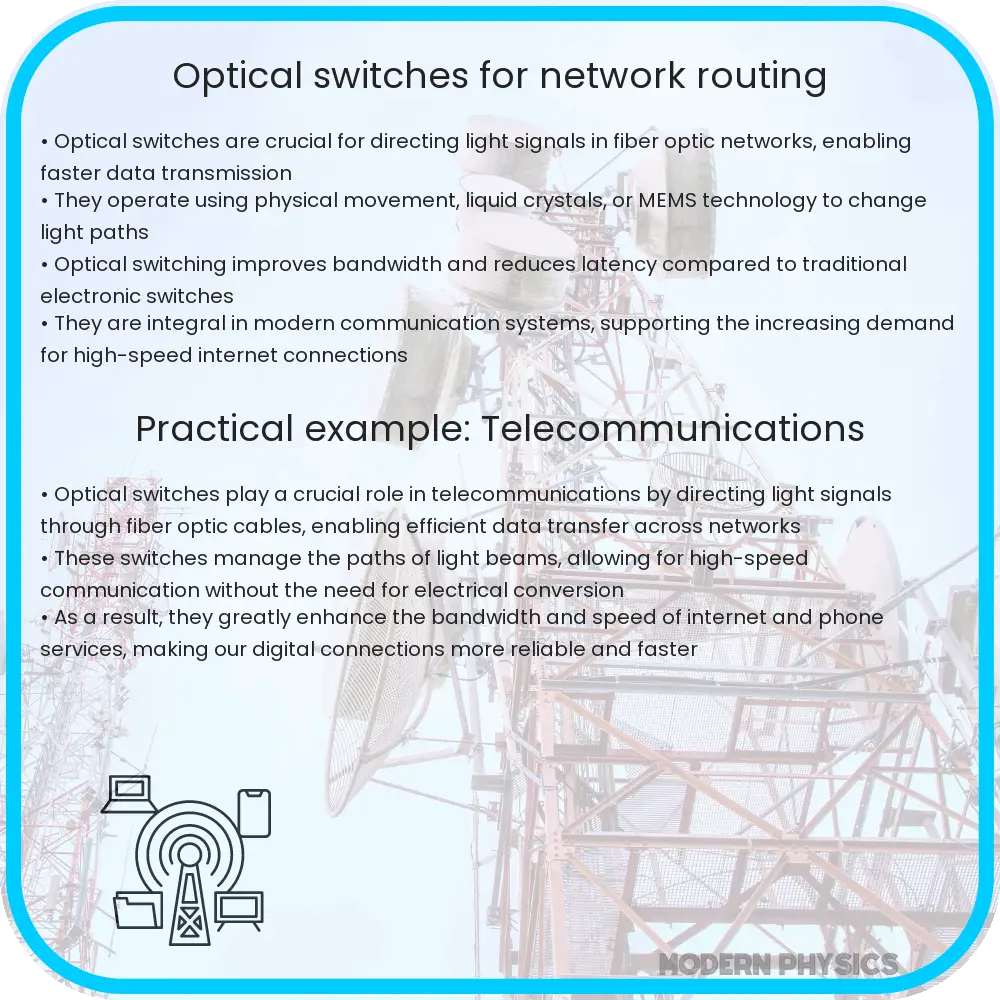Optical switches for network routing
