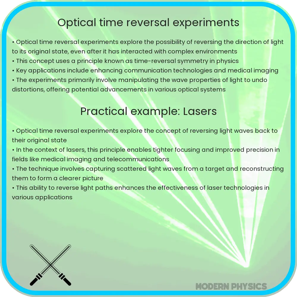 Optical time reversal experiments