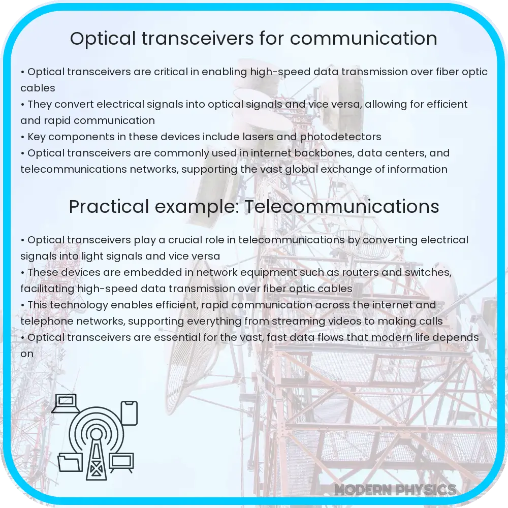 Optical transceivers for communication