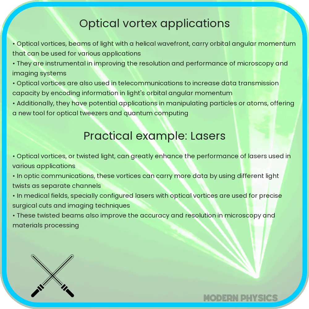 Optical vortex applications