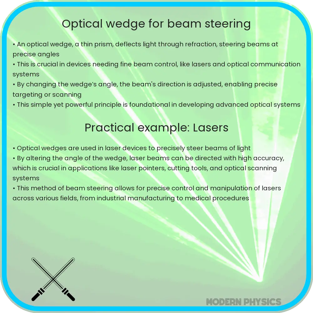 Optical Wedge for Beam Steering Precision, Efficiency & Control