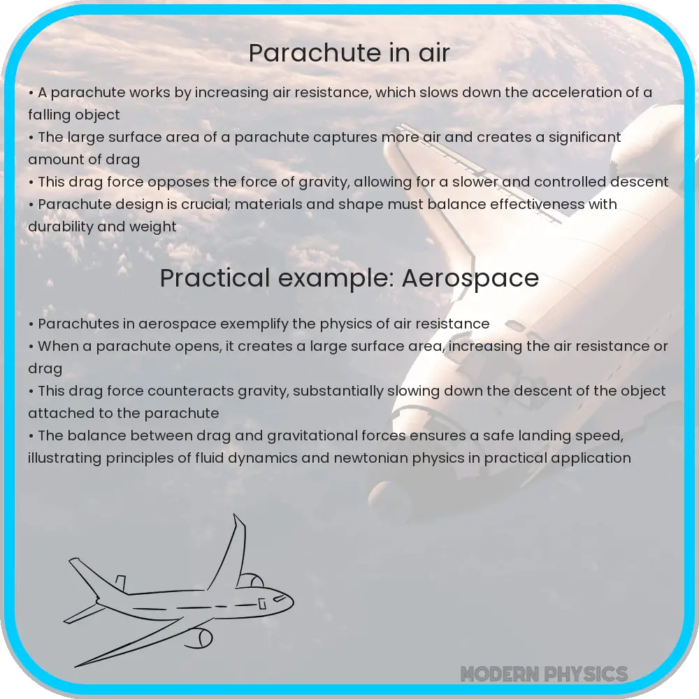 Parachute in air