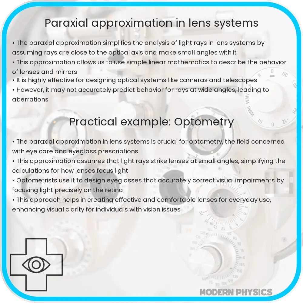 Paraxial approximation in lens systems