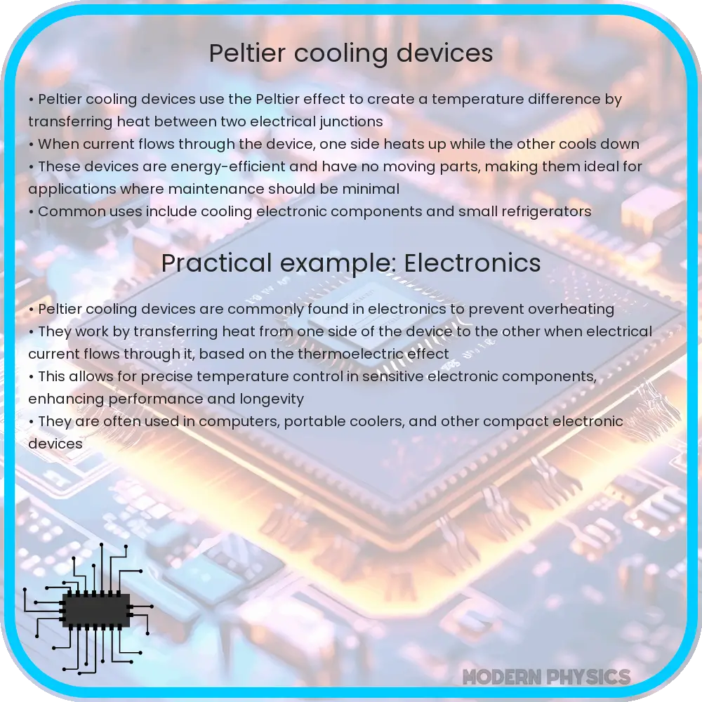 Peltier cooling devices