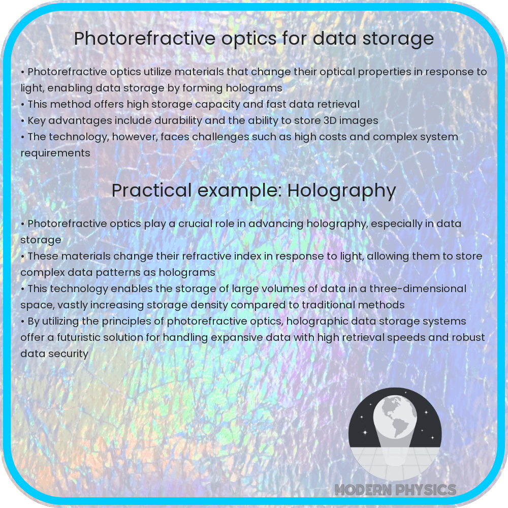Photorefractive optics for data storage