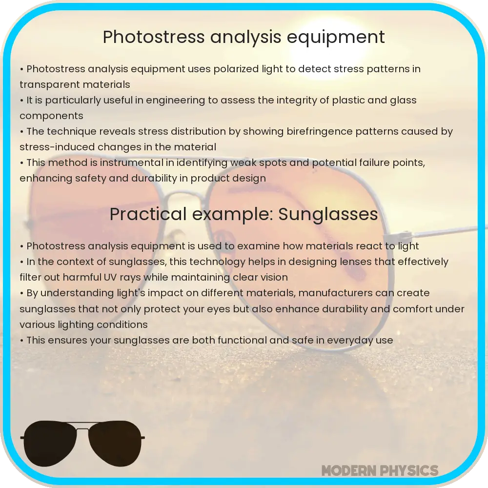 Photostress analysis equipment