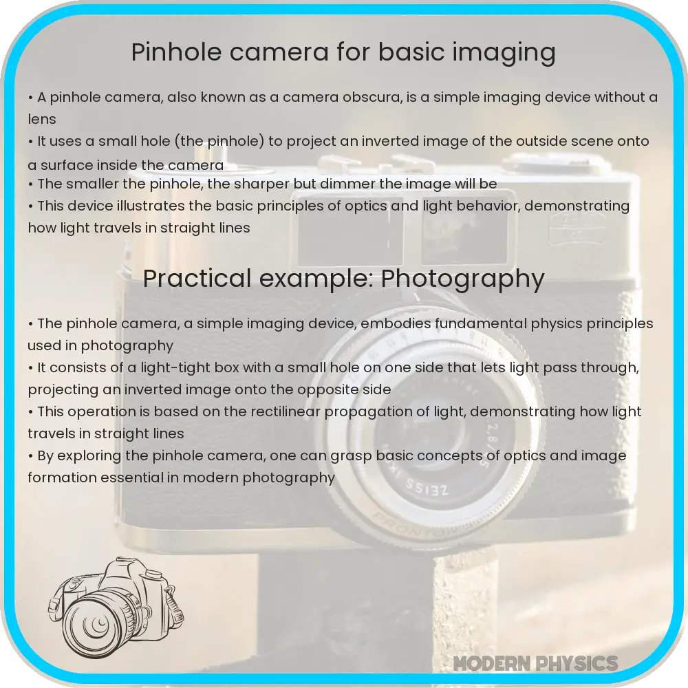 Pinhole camera for basic imaging