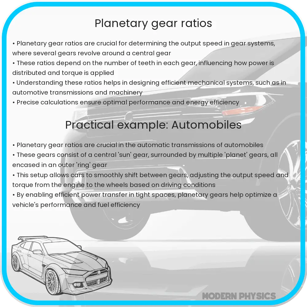 Planetary gear ratios