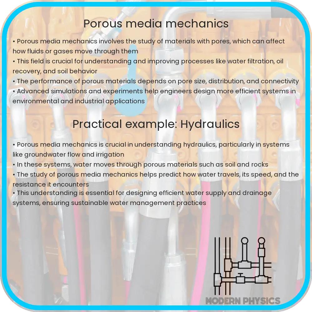 Porous media mechanics