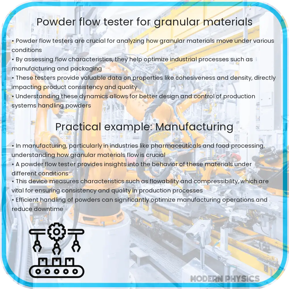 Powder flow tester for granular materials
