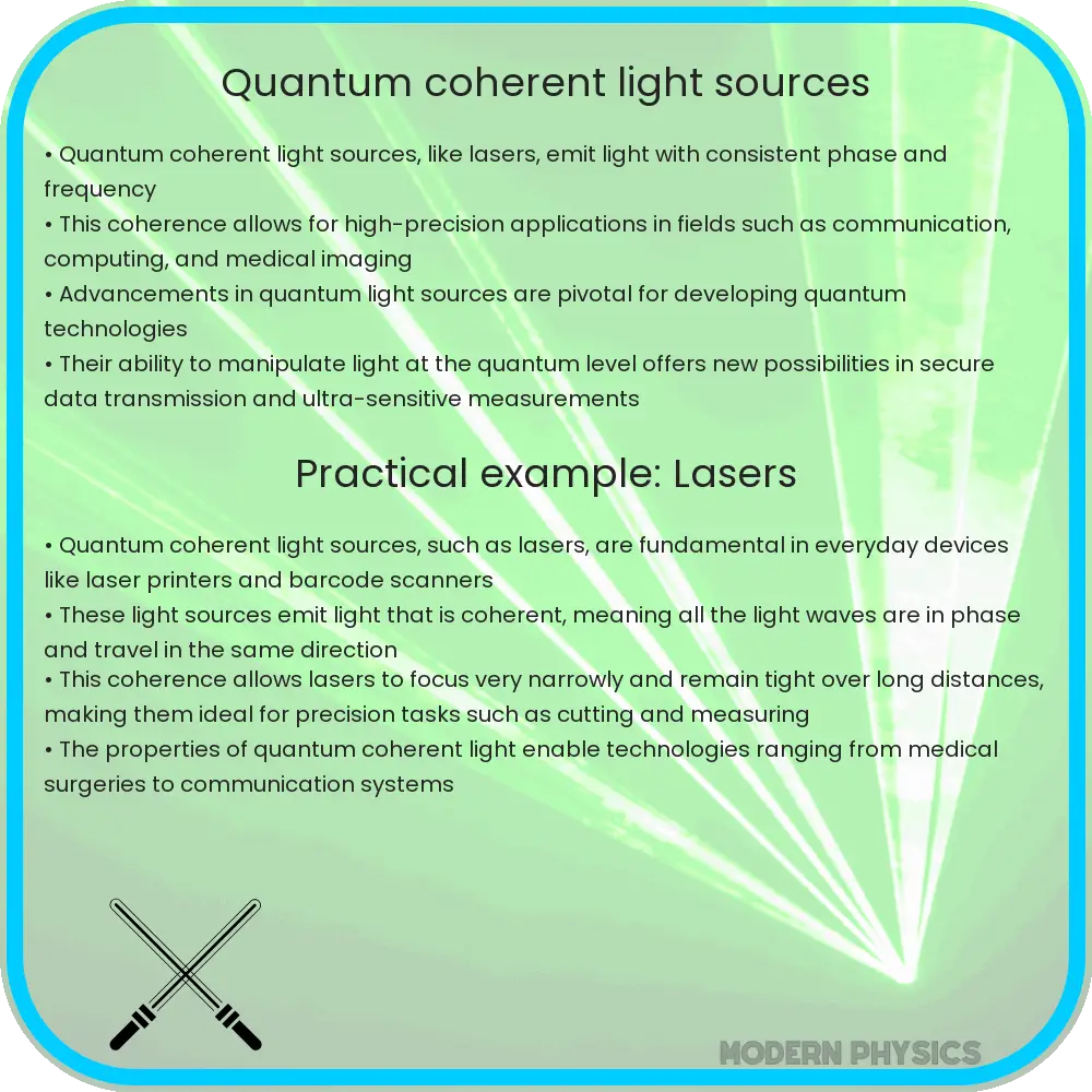 Quantum coherent light sources