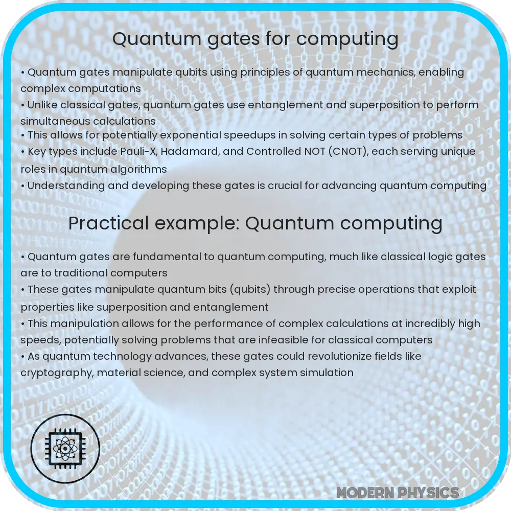 Quantum gates for computing