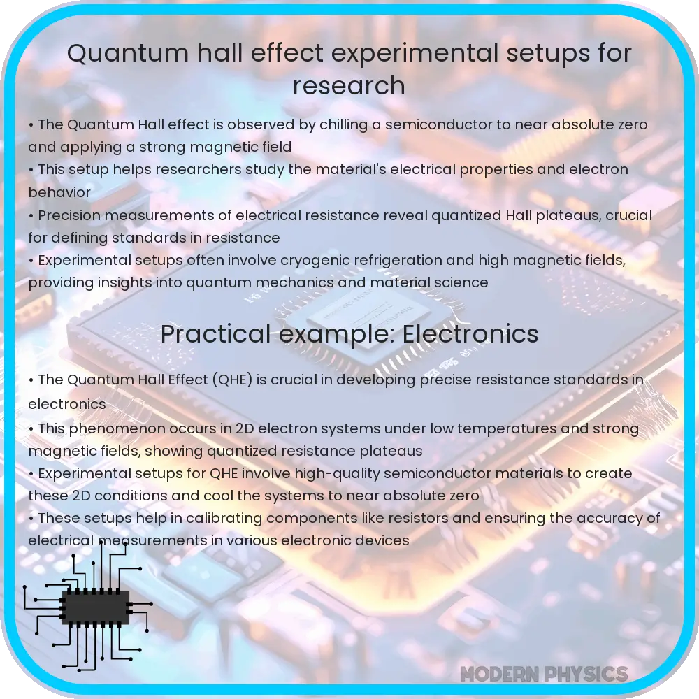 Quantum Hall effect experimental setups for research