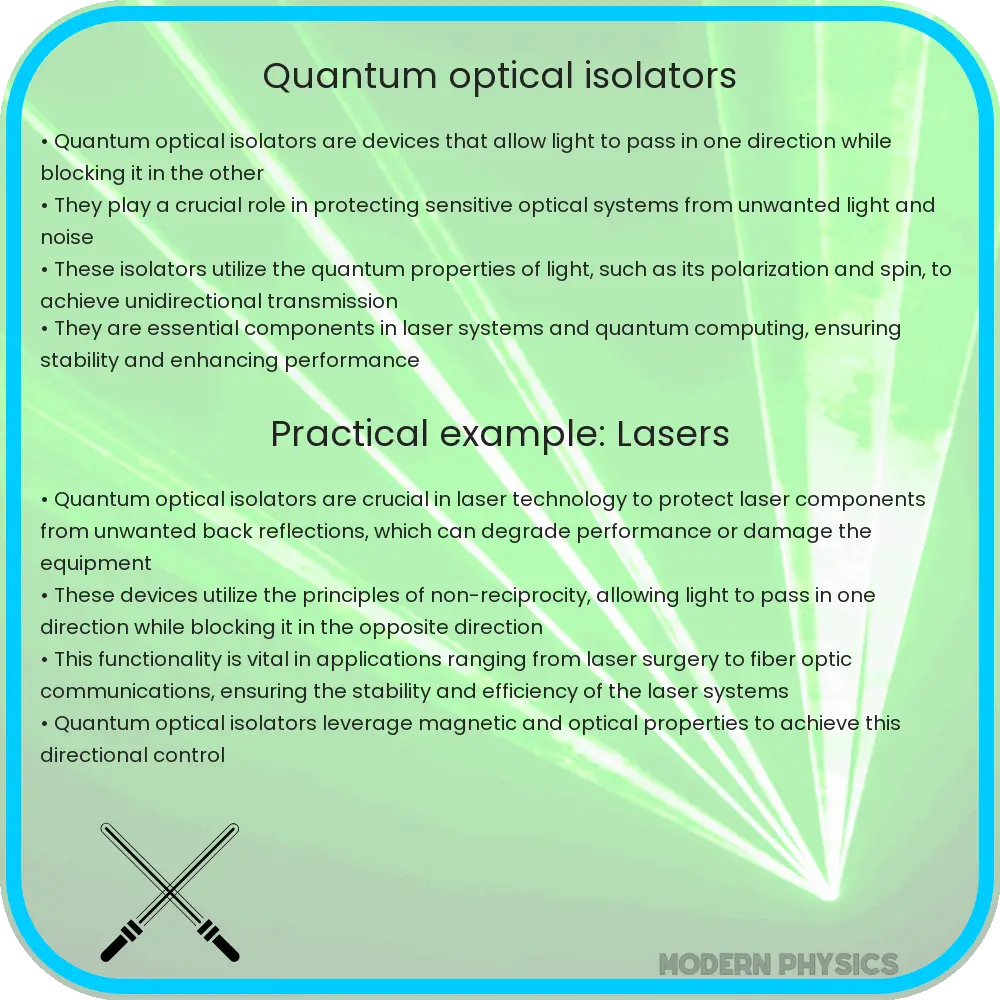 Quantum optical isolators
