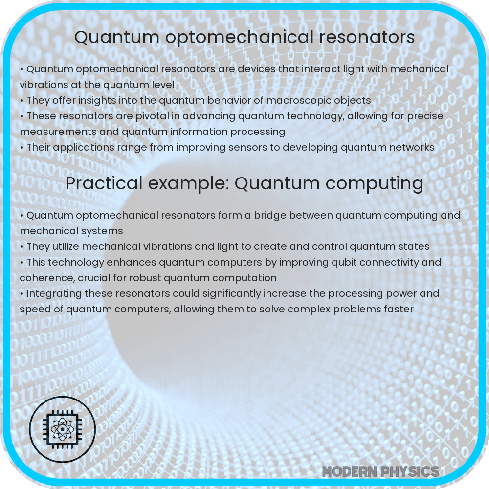 Quantum optomechanical resonators