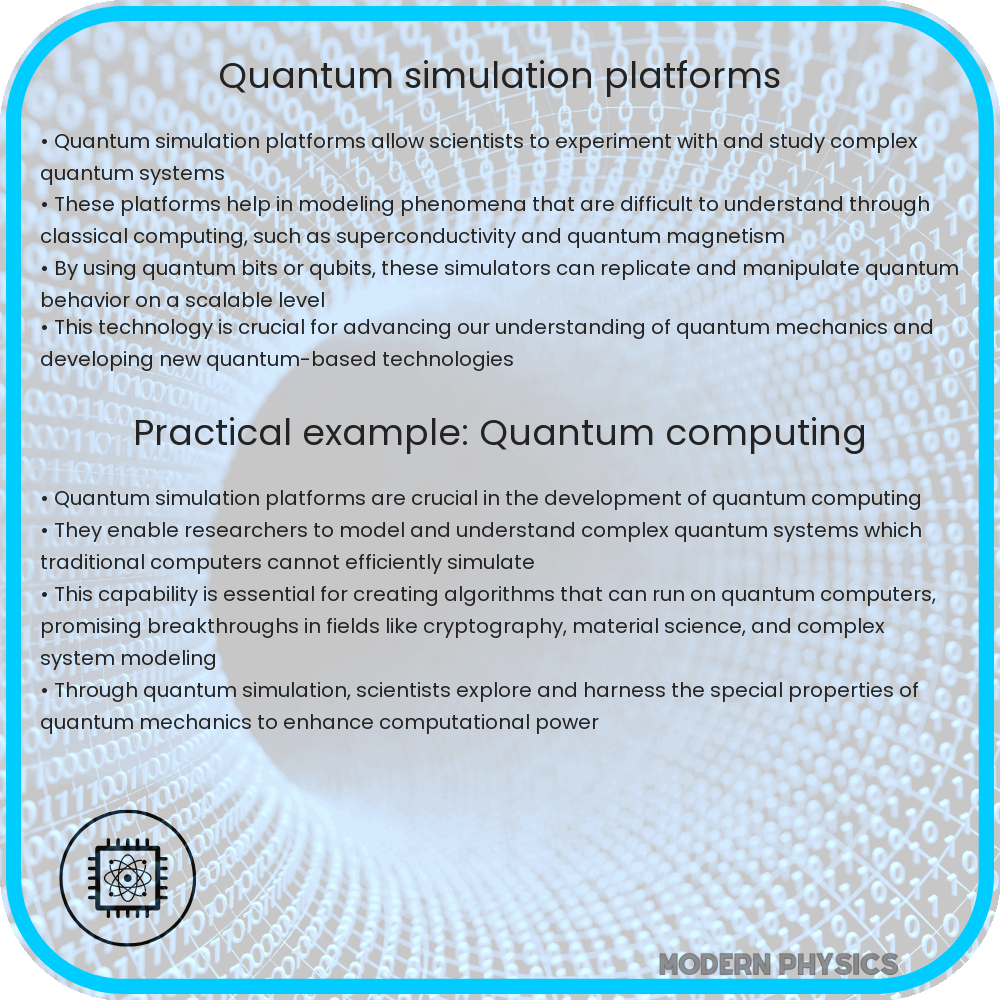 Quantum simulation platforms