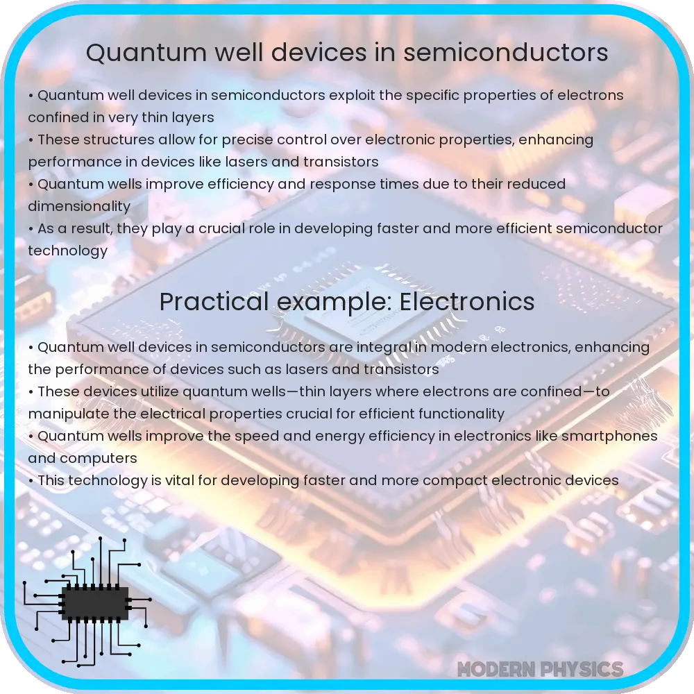 Quantum well devices in semiconductors