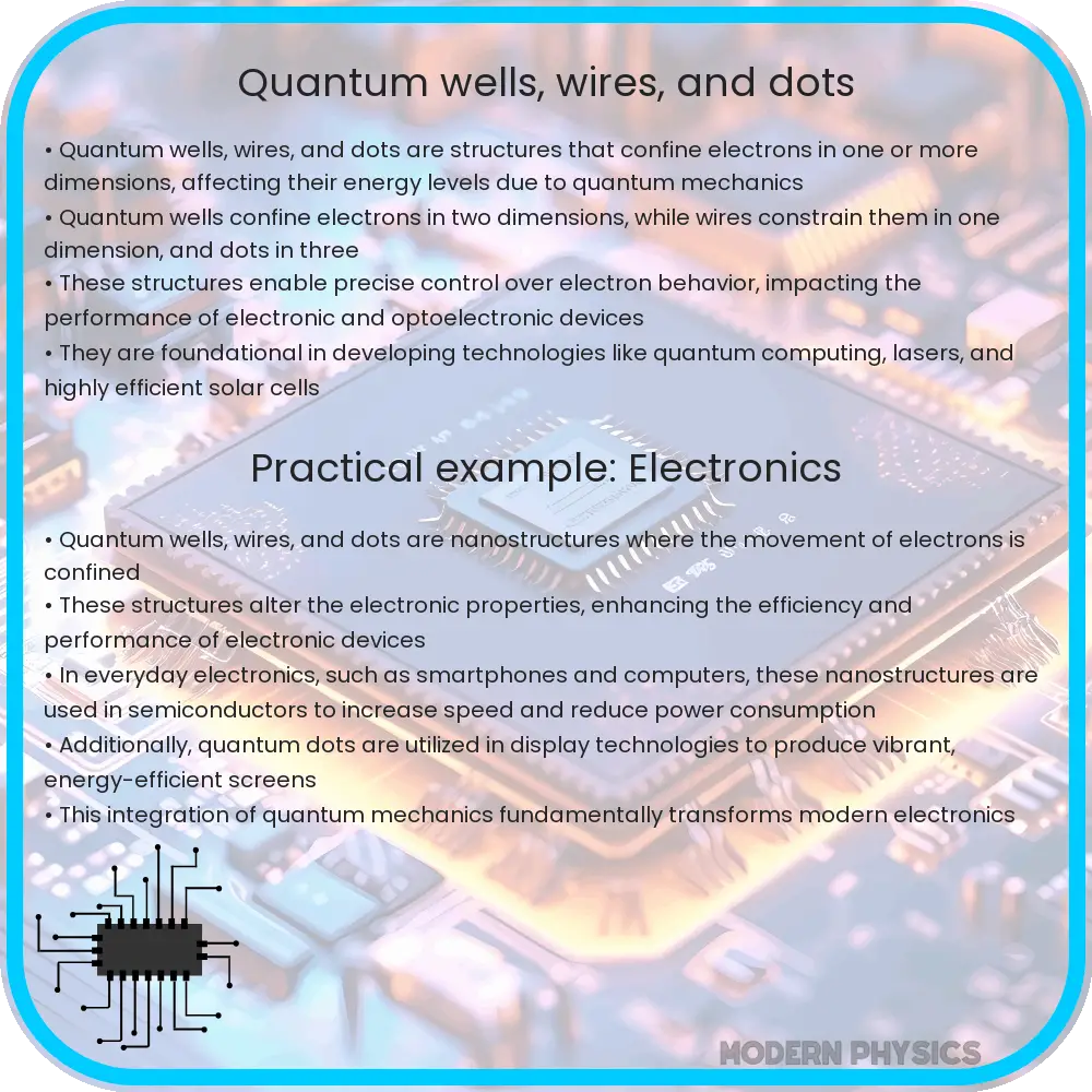 Quantum wells, wires, and dots