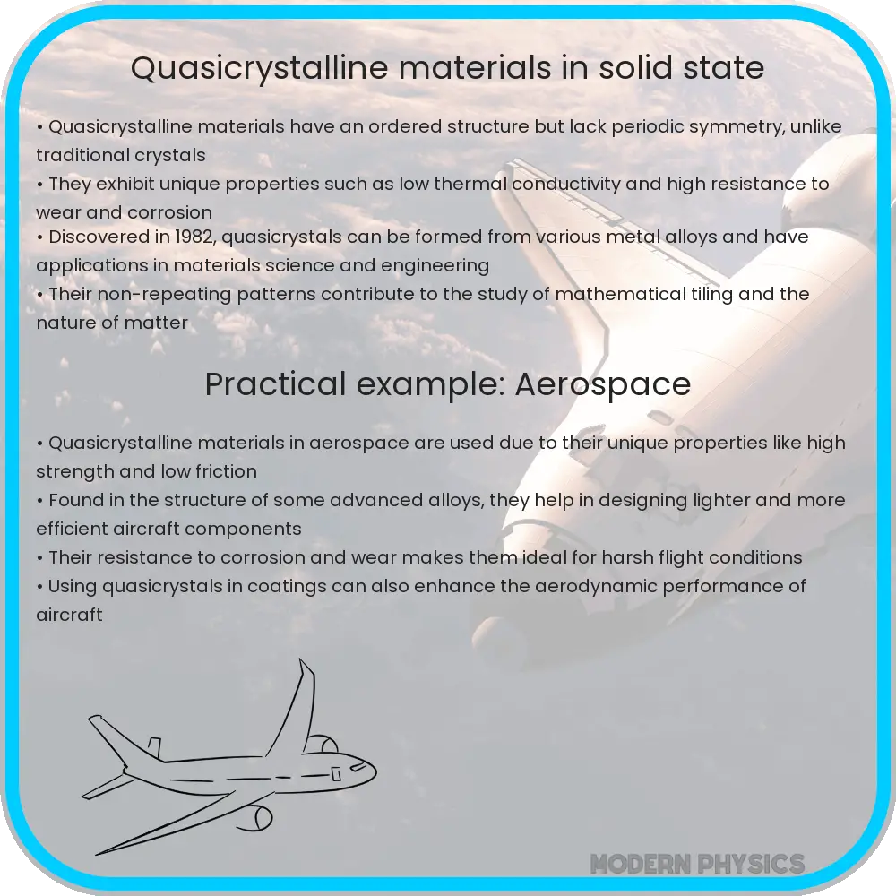 Quasicrystalline materials in solid state