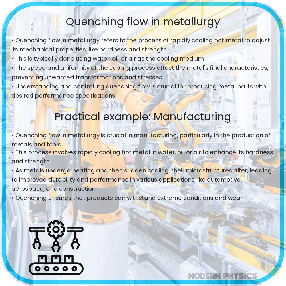 Quenching flow in metallurgy