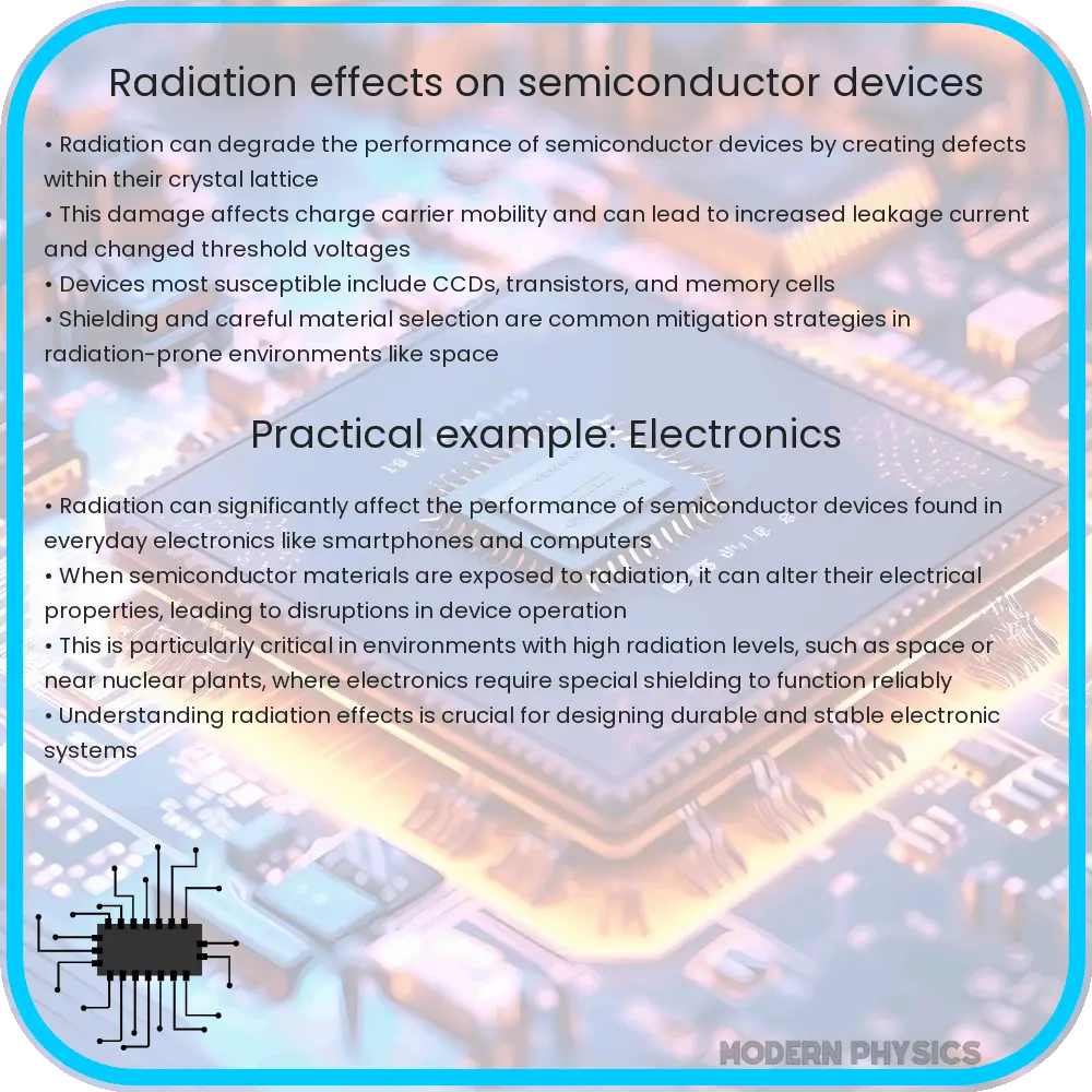 Radiation effects on semiconductor devices