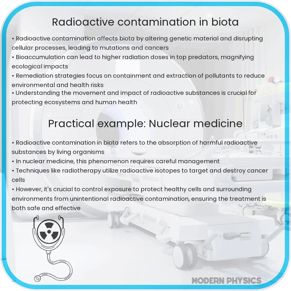 Radioactive contamination in biota
