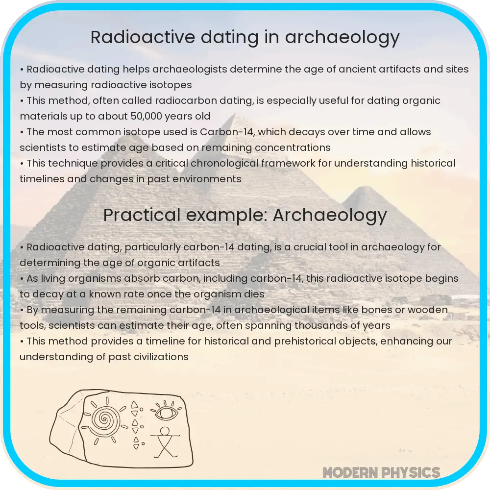 Radioactive dating in archaeology