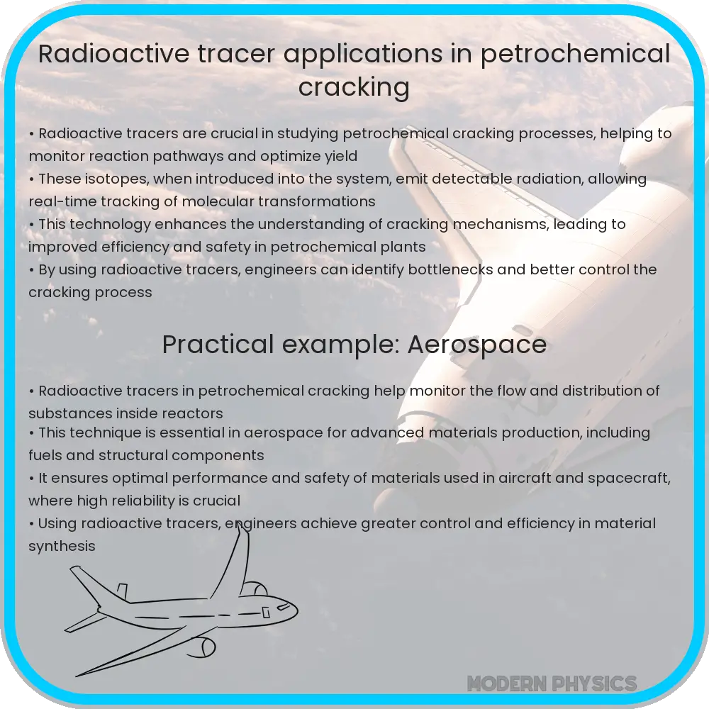 Radioactive tracer applications in petrochemical cracking