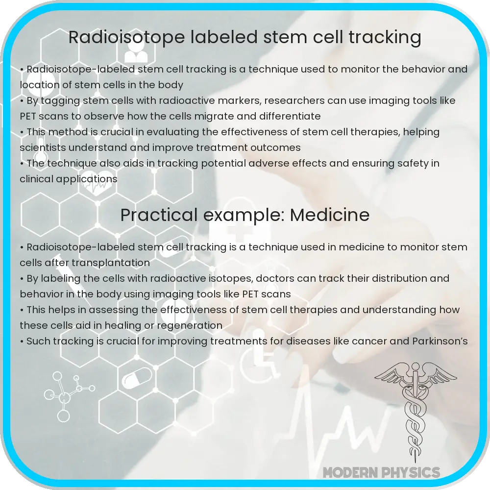 Radioisotope-labeled stem cell tracking