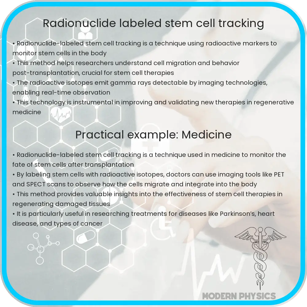 Radionuclide-labeled stem cell tracking