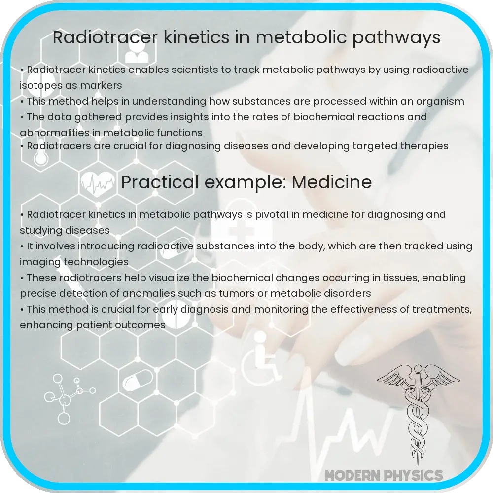 Radiotracer kinetics in metabolic pathways