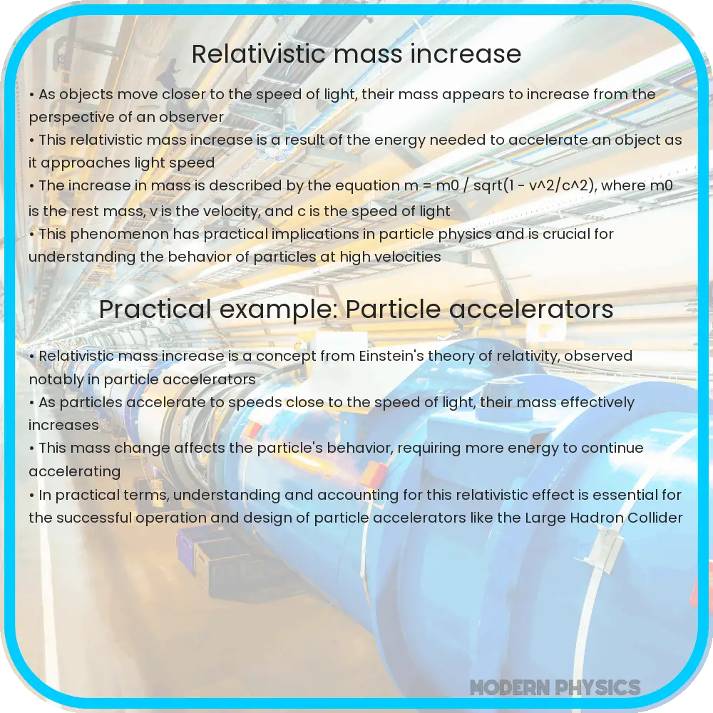 Relativistic mass increase