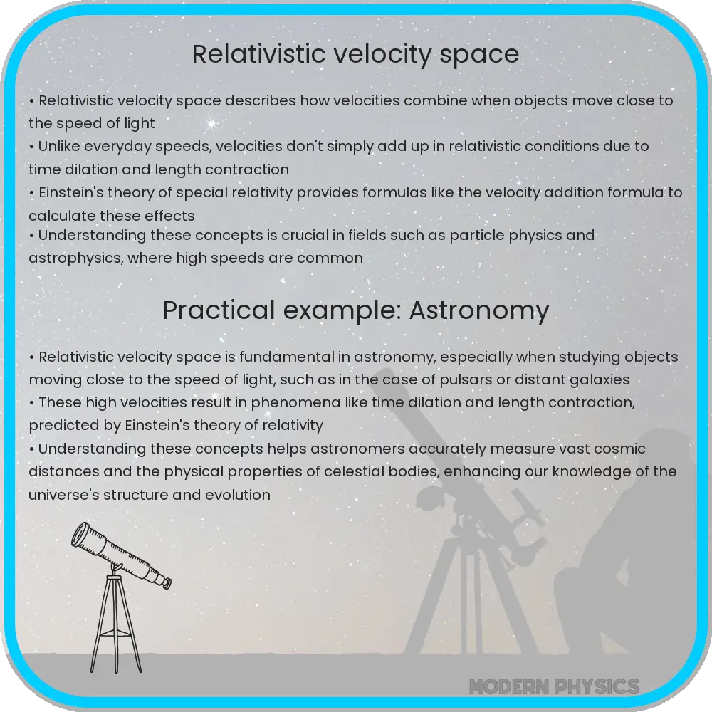 Relativistic velocity space