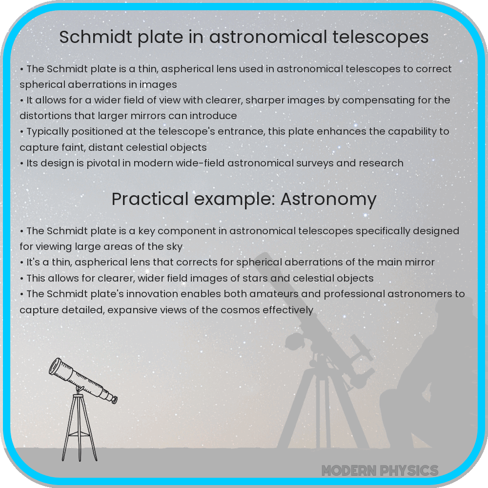 Schmidt plate in astronomical telescopes