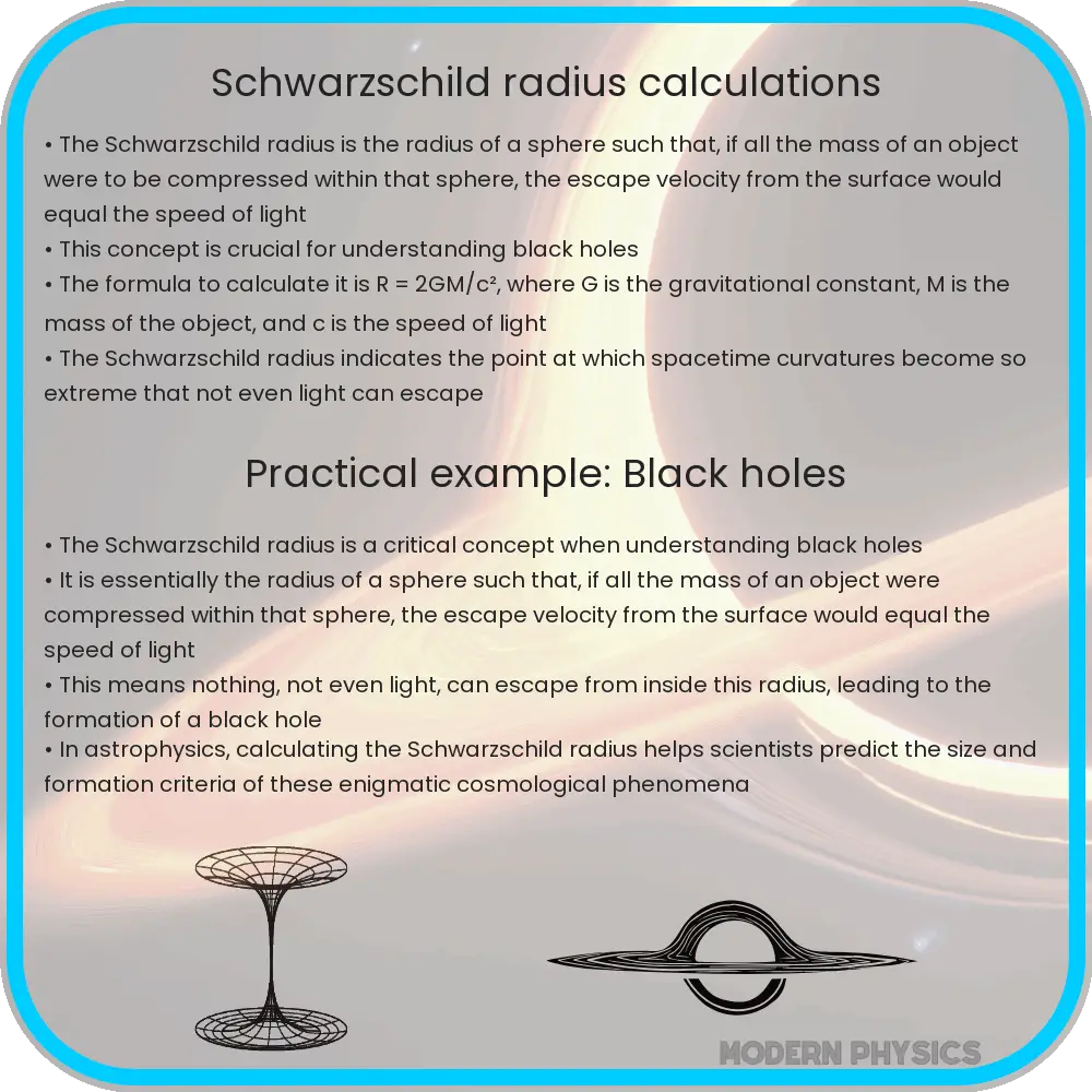 Schwarzschild radius calculations